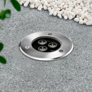 Spot de piso LED 3W IP65 Plateado - Luz cálida <b>145758</b>