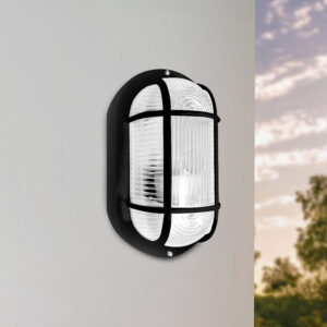 Aplique Rejilla LED Máx.50W socket E27 IP54 Negro <b>145760</b>