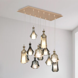 Colgante Baco Máx.40W socket E14 IP20 12 Luces Champagne <b>146862</b>