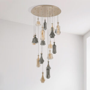 Colgante Baco Máx.40W socket E14 IP20 18 Luces Champagne <b>146863</b>