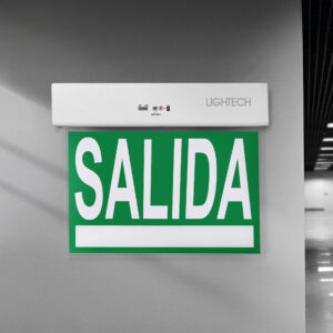 Señal de seguridad LED SALIDA 2W IP20 Blanco con señal verde- Luz fría <b>147203</b>