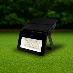 Reflector Solar 8W con sensor de movimiento IP65 Negro - 3 Tonos de Luz cálida /neutra /fría <b>147807</b>