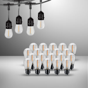 Pack de 20 focos para guirnalda 1W E27 ST14 Clear - Luz cálida <b>147857</b>