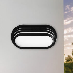 Aplique LED Oval lines 20W IP65 Negro - 3 Tonos de luz cálida/ neutra/ fría 148154