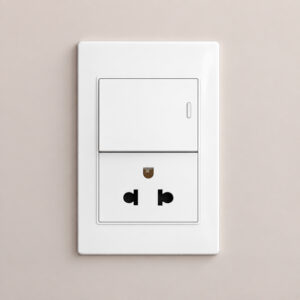 Interruptor 3 vías 10AX + tomacorriente universal (2P+T) VETRIX blanco 16A/250V <b>148779</b>
